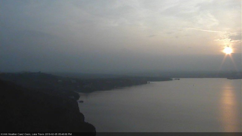 Lake Travis webcam, February 5, 2019 4:50 PM CT