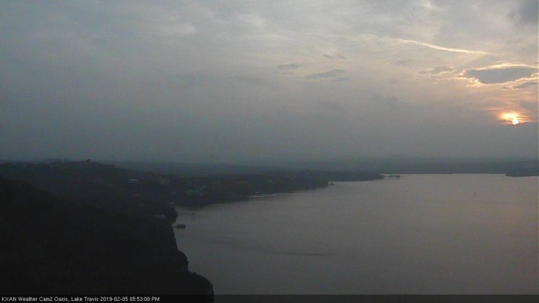 Lake Travis webcam, February 5, 2019 4:55 PM CT