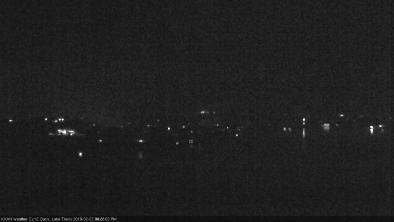Lake Travis webcam, February 5, 2019 7:30 PM CT