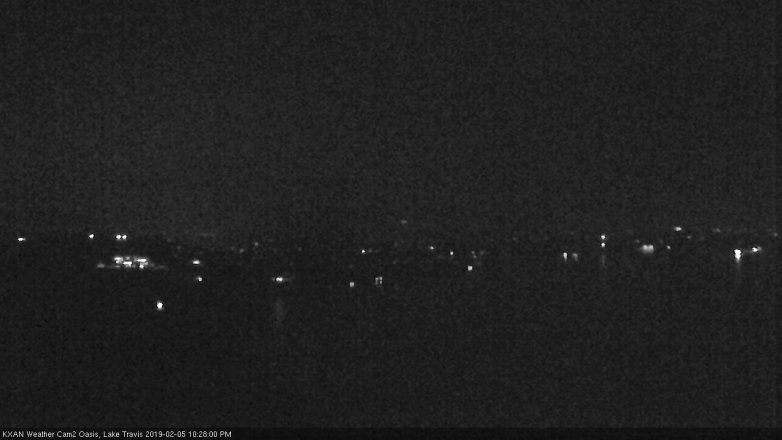 Lake Travis webcam, February 5, 2019 9:30 PM CT