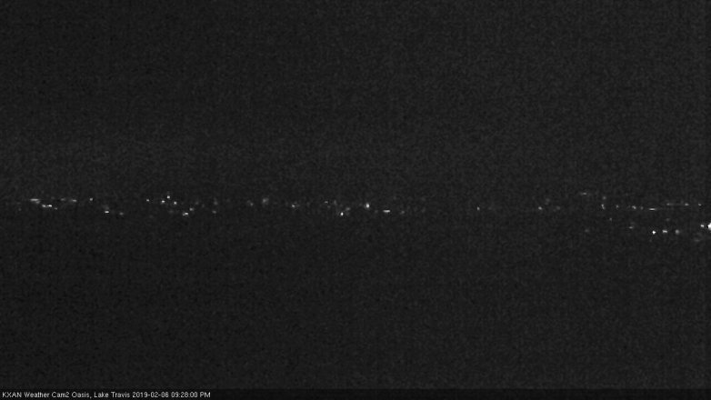 Lake Travis webcam, February 6, 2019 8:30 PM CT