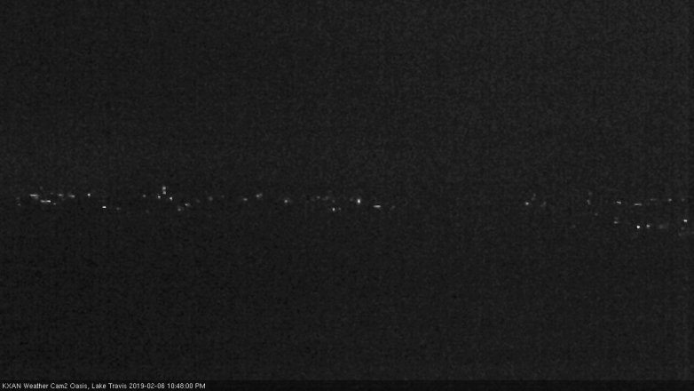 Lake Travis webcam, February 6, 2019 9:50 PM CT