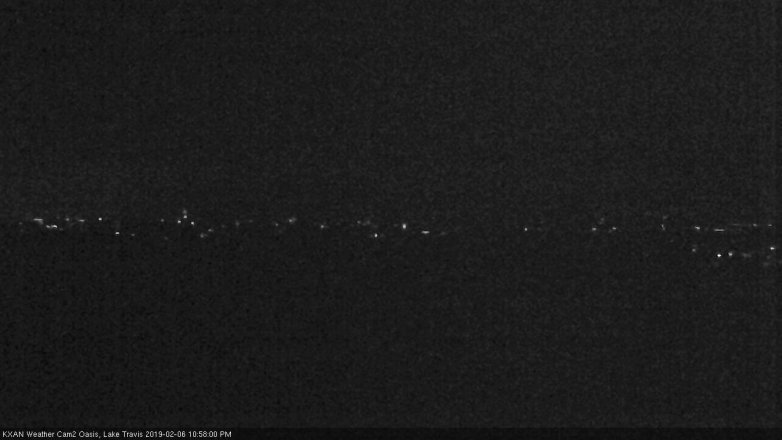 Lake Travis webcam, February 6, 2019 10:00 PM CT