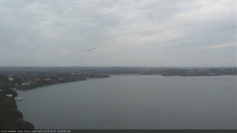 Lake Travis webcam, February 7, 2019 9:50 AM CT