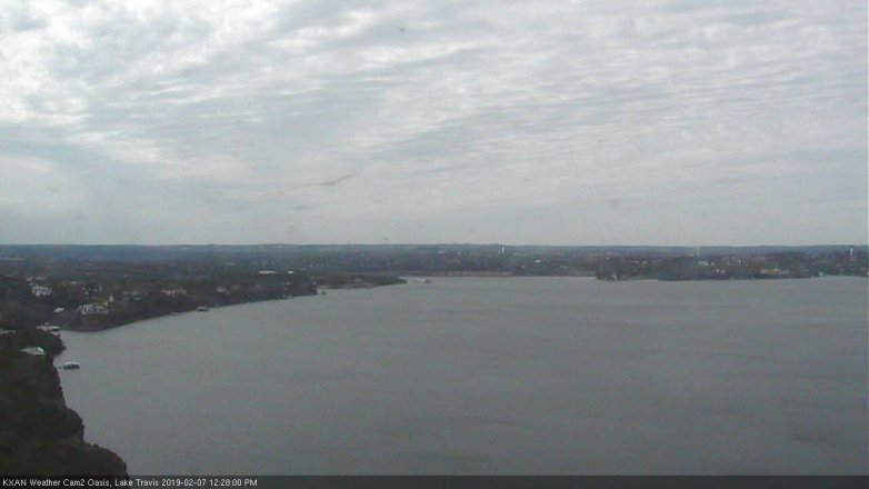 Lake Travis webcam, February 7, 2019 11:30 AM CT