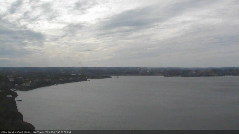 Lake Travis webcam, February 7, 2019 1:10 PM CT
