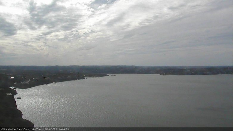 Lake Travis webcam, February 7, 2019 1:30 PM CT