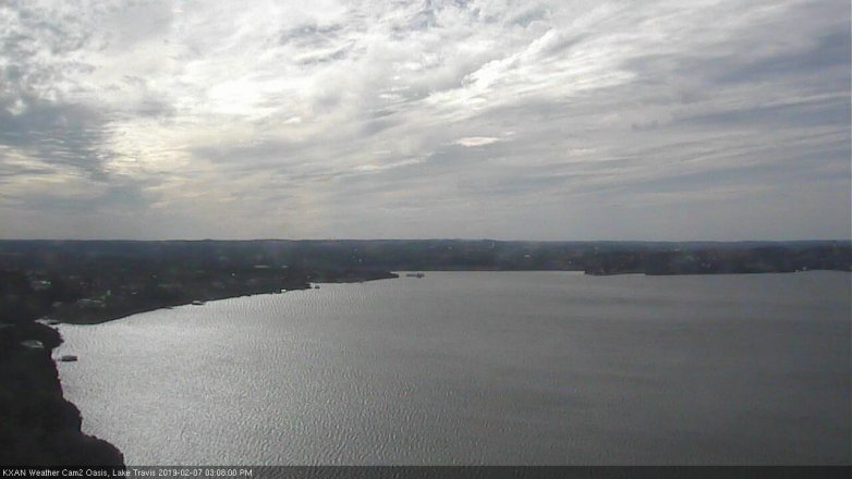 Lake Travis webcam, February 7, 2019 2:10 PM CT
