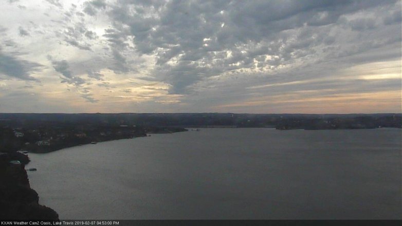 Lake Travis webcam, February 7, 2019 3:55 PM CT