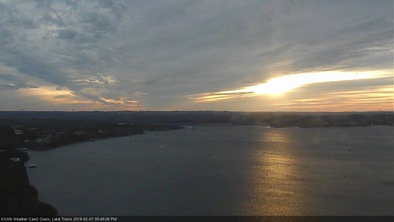 Lake Travis webcam, February 7, 2019 4:50 PM CT