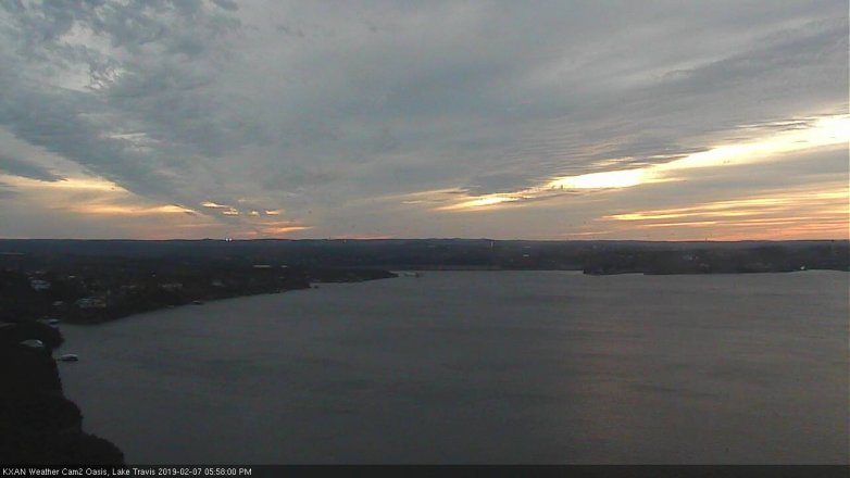 Lake Travis webcam, February 7, 2019 5:00 PM CT