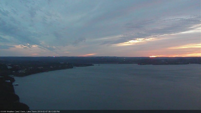 Lake Travis webcam, February 7, 2019 5:15 PM CT