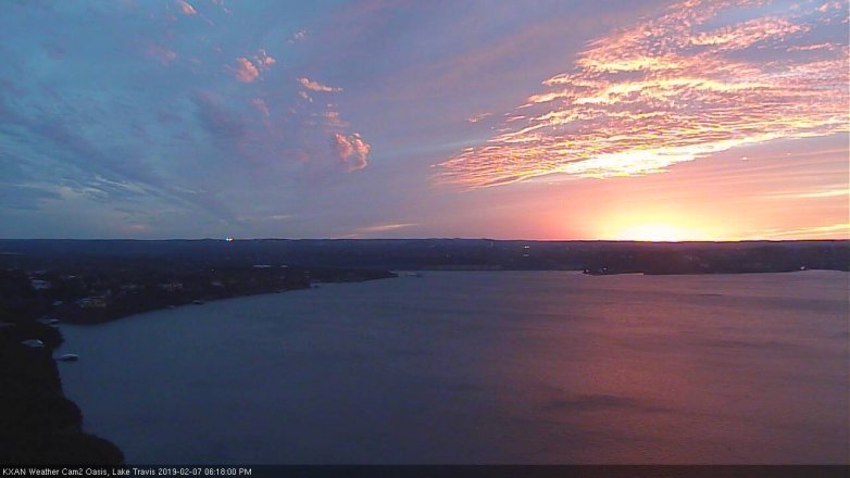 Lake Travis webcam, February 7, 2019 5:20 PM CT