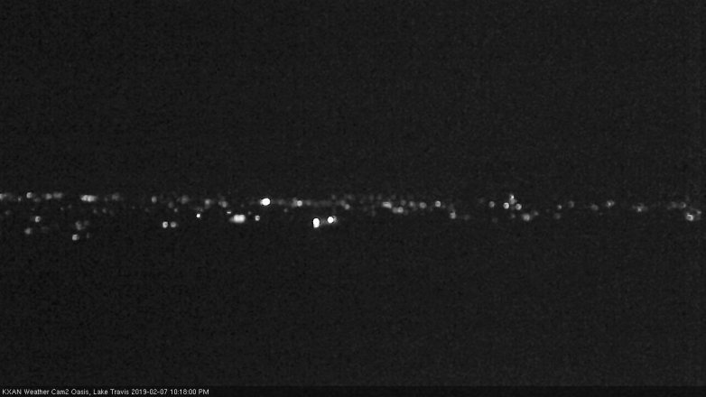 Lake Travis webcam, February 7, 2019 9:20 PM CT