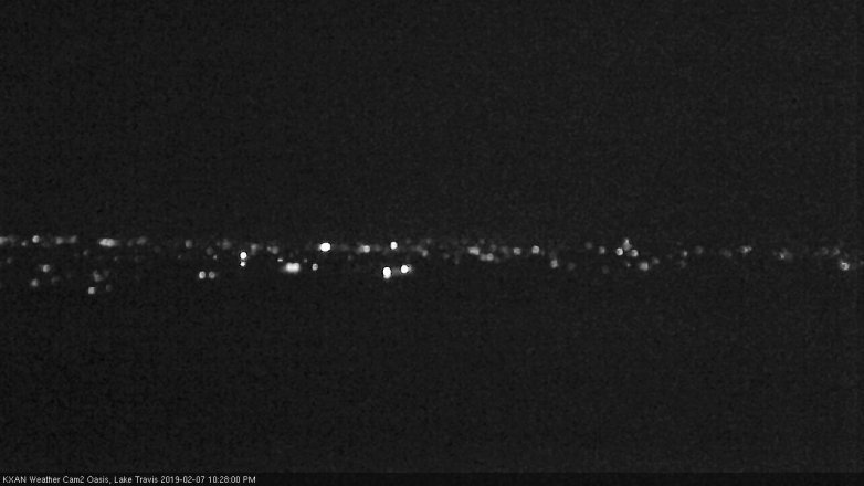 Lake Travis webcam, February 7, 2019 9:30 PM CT