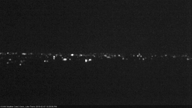 Lake Travis webcam, February 7, 2019 9:40 PM CT