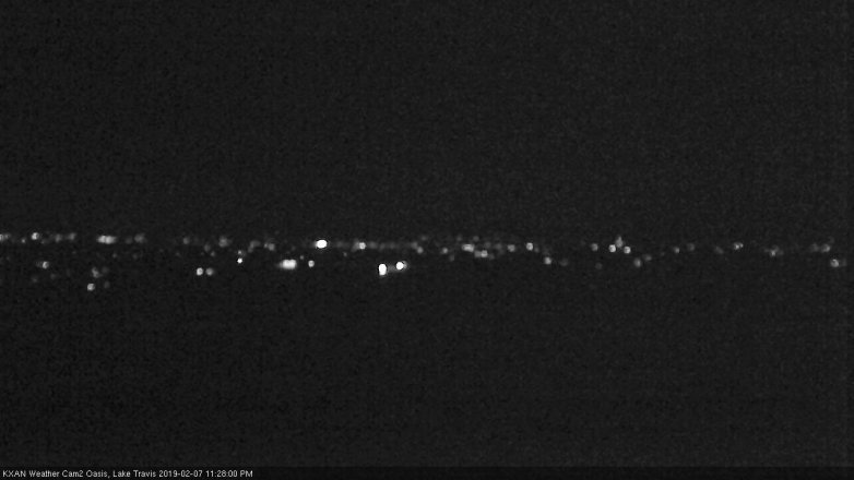 Lake Travis webcam, February 7, 2019 10:30 PM CT