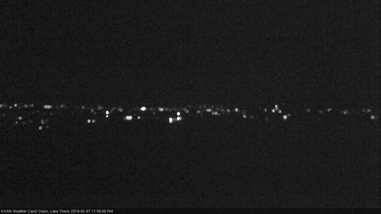 Lake Travis webcam, February 7, 2019 11:00 PM CT