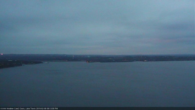 Lake Travis webcam, February 8, 2019 5:15 PM CT
