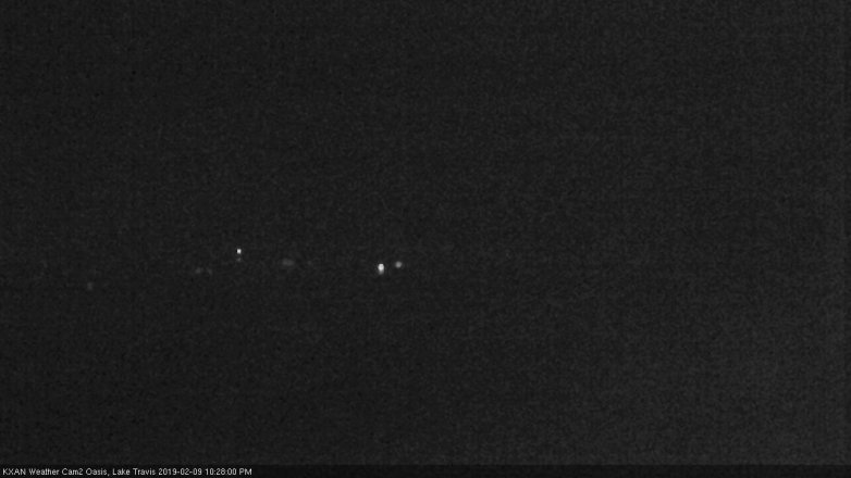 Lake Travis webcam, February 9, 2019 9:30 PM CT