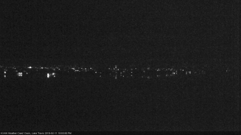 Lake Travis webcam, February 11, 2019 9:05 PM CT