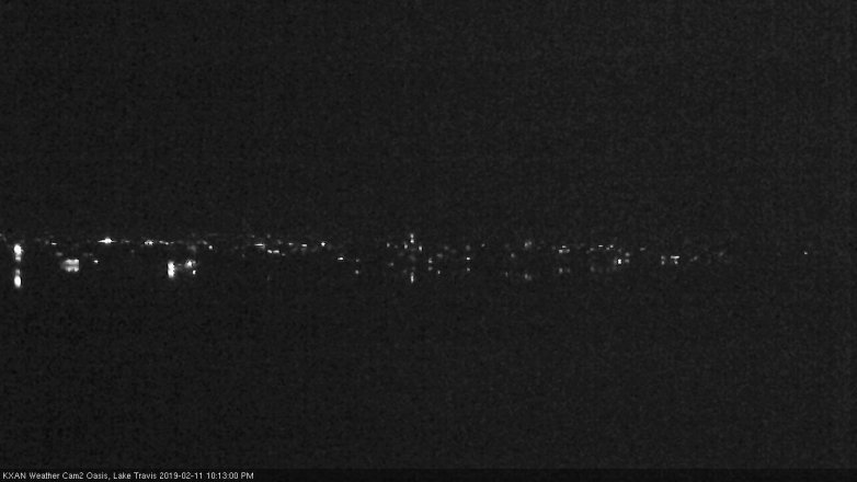 Lake Travis webcam, February 11, 2019 9:15 PM CT
