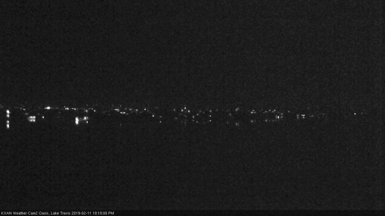 Lake Travis webcam, February 11, 2019 9:20 PM CT