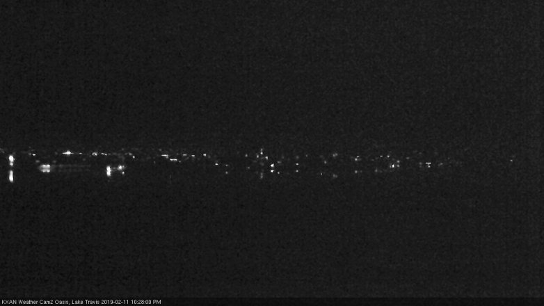 Lake Travis webcam, February 11, 2019 9:30 PM CT