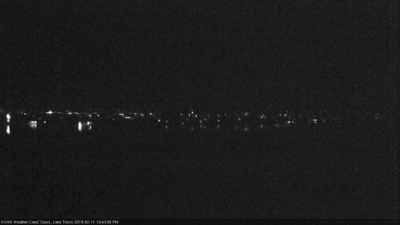 Lake Travis webcam, February 11, 2019 9:45 PM CT