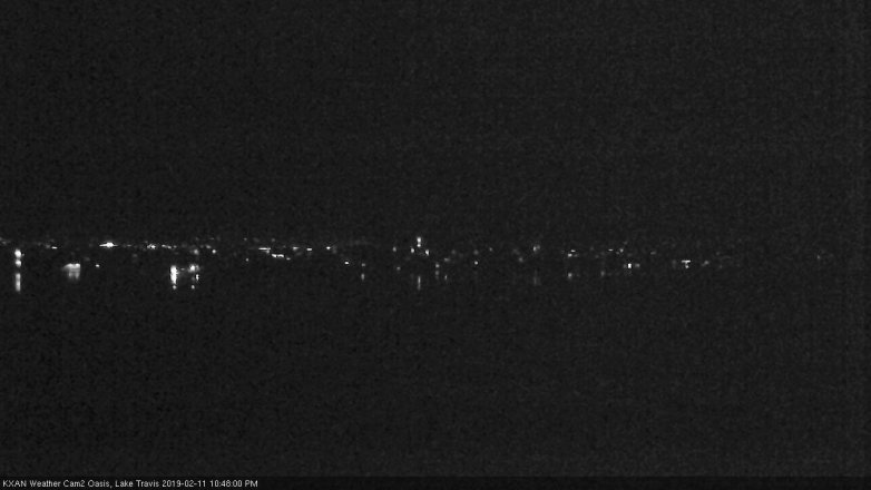Lake Travis webcam, February 11, 2019 9:50 PM CT