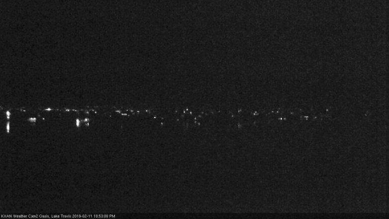 Lake Travis webcam, February 11, 2019 9:55 PM CT