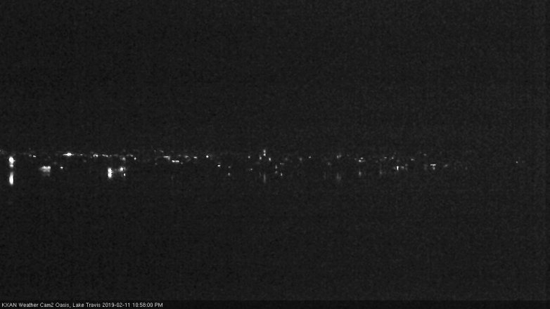 Lake Travis webcam, February 11, 2019 10:00 PM CT