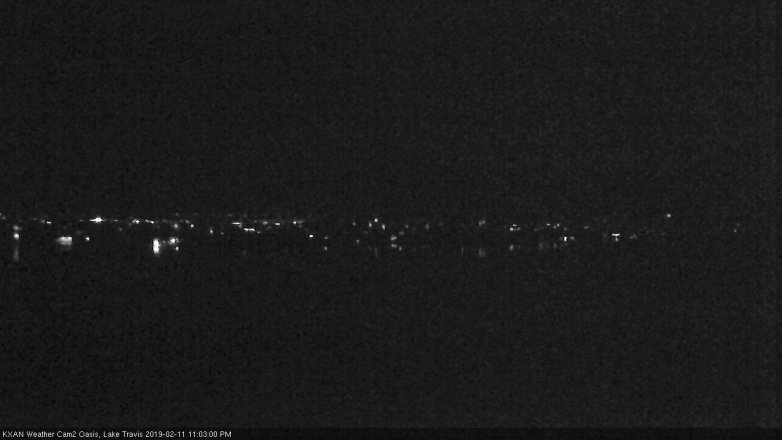 Lake Travis webcam, February 11, 2019 10:05 PM CT