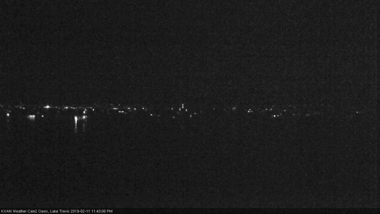 Lake Travis webcam, February 11, 2019 10:45 PM CT