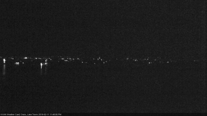 Lake Travis webcam, February 11, 2019 10:50 PM CT