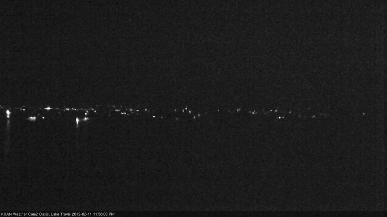 Lake Travis webcam, February 11, 2019 11:00 PM CT