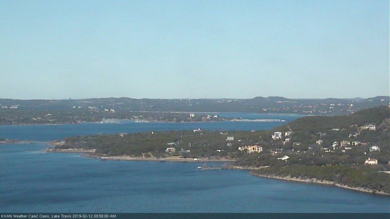 Lake Travis webcam, February 12, 2019 9:00 AM CT