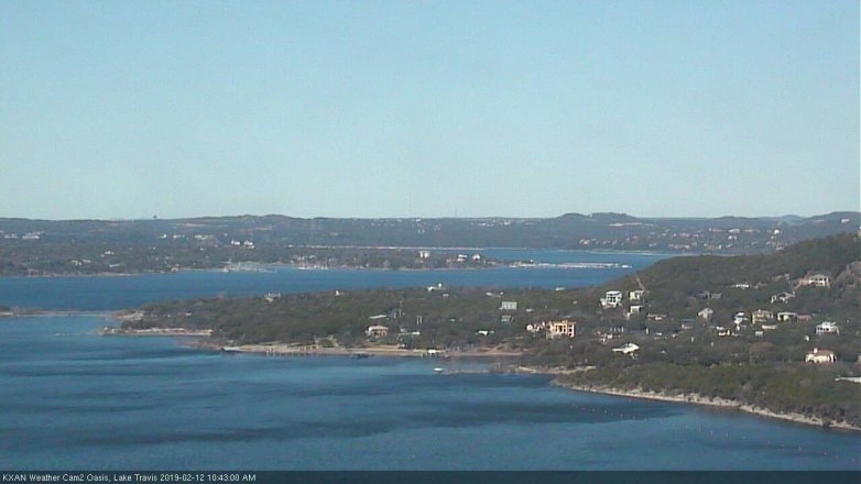 Lake Travis webcam, February 12, 2019 9:45 AM CT