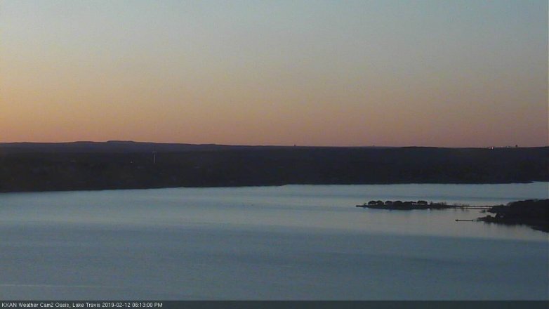 Lake Travis webcam, February 12, 2019 5:15 PM CT
