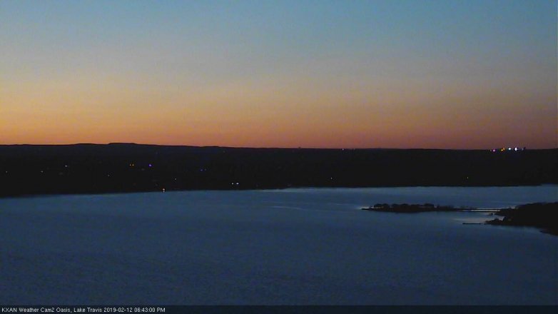 Lake Travis webcam, February 12, 2019 5:45 PM CT