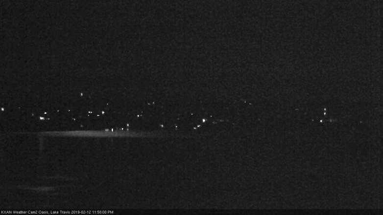 Lake Travis webcam, February 12, 2019 11:00 PM CT