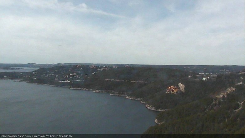 Lake Travis webcam, February 13, 2019 1:45 PM CT