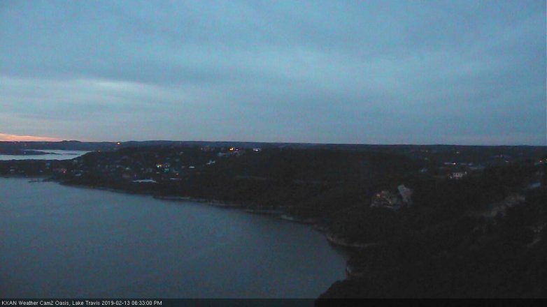 Lake Travis webcam, February 13, 2019 5:35 PM CT