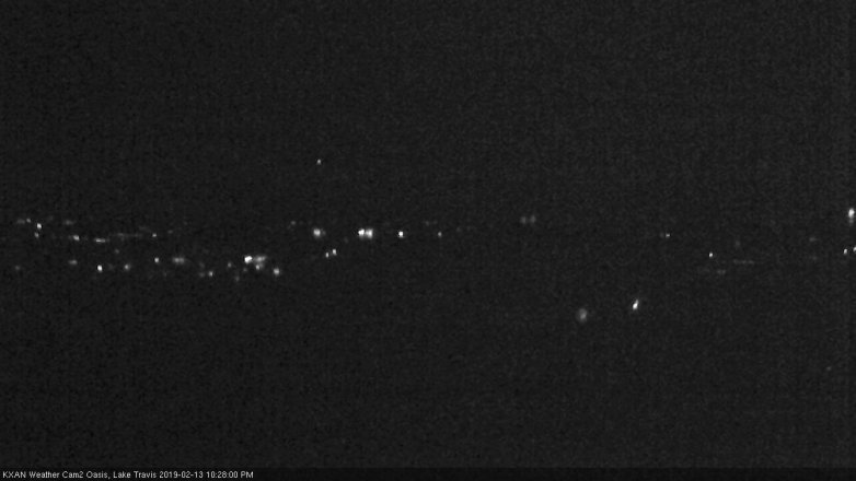 Lake Travis webcam, February 13, 2019 9:30 PM CT