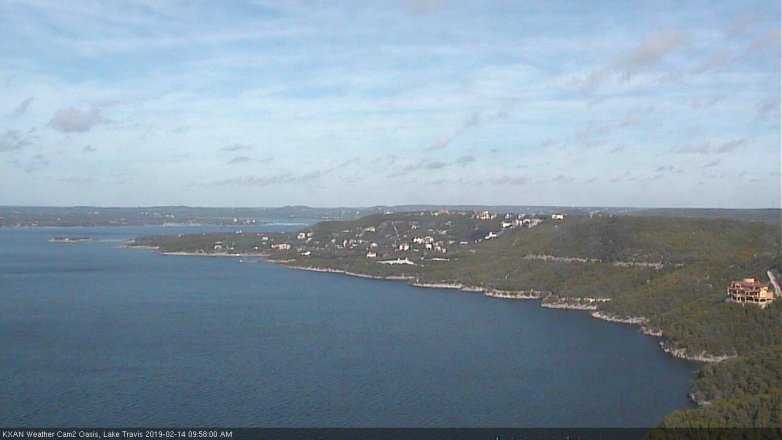 Lake Travis webcam, February 14, 2019 9:00 AM CT