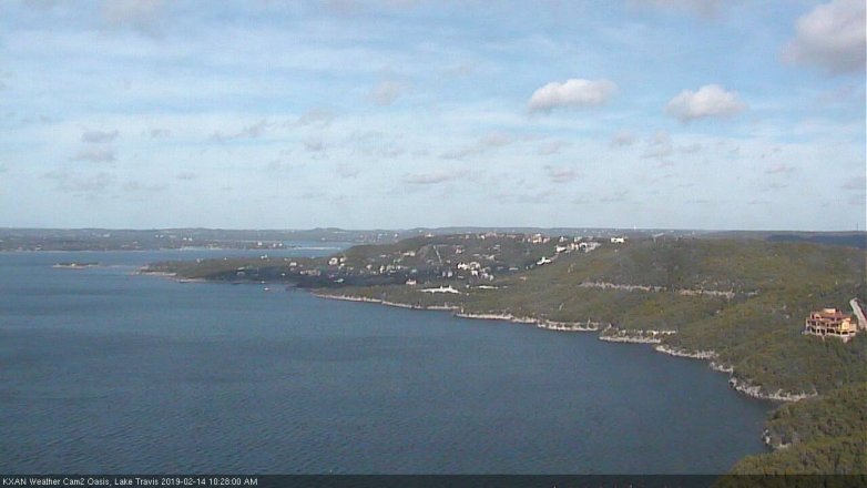 Lake Travis webcam, February 14, 2019 9:30 AM CT