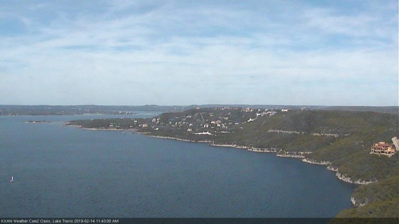 Lake Travis webcam, February 14, 2019 10:45 AM CT