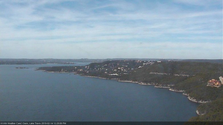 Lake Travis webcam, February 14, 2019 11:30 AM CT