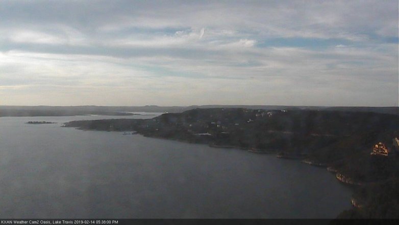 Lake Travis webcam, February 14, 2019 4:40 PM CT