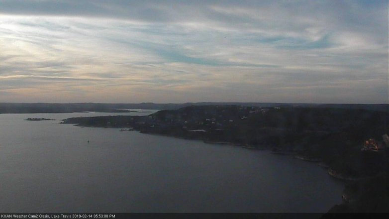 Lake Travis webcam, February 14, 2019 4:55 PM CT
